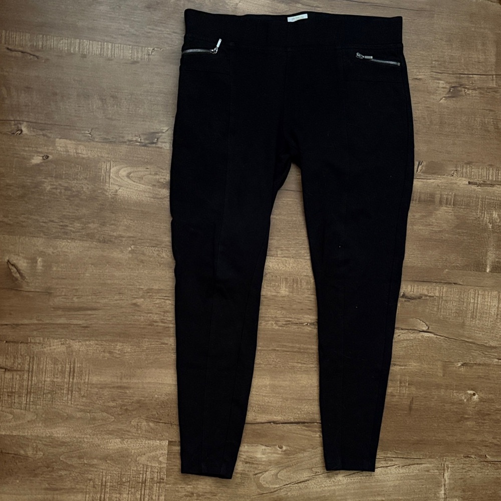 Matty M Black Thick Skinny Pants with Zipper Pockets